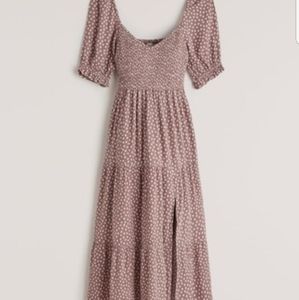 BRAND NEW A&F Short Sleeve Smocked Top Midi Dress